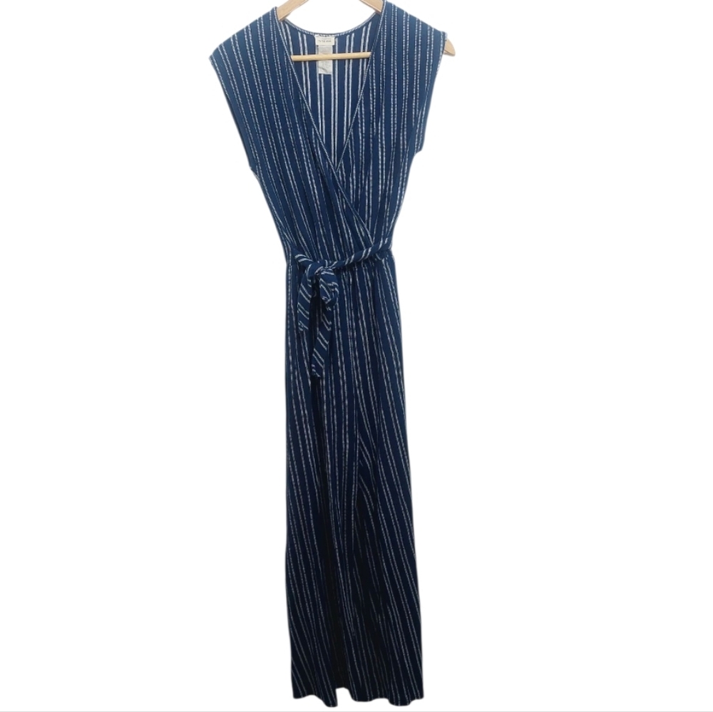 Caution To The Wind Women's Size Small Jumpsuit Jumper Blue Sleeveless Striped